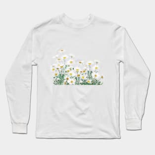 white daisy horizontal Long Sleeve T-Shirt